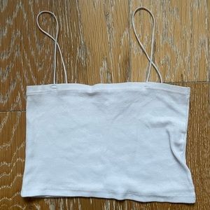 White Ribbed Tube Top